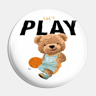 bear playing basketball : Lets play quote Pin