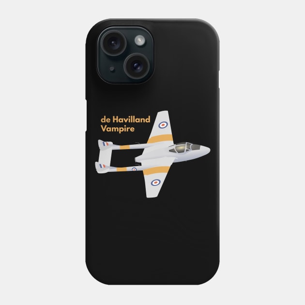 de Havilland Vampire British WW2 Airplane Phone Case by NorseTech