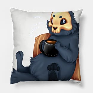 Skull Cat's Coffee Pillow