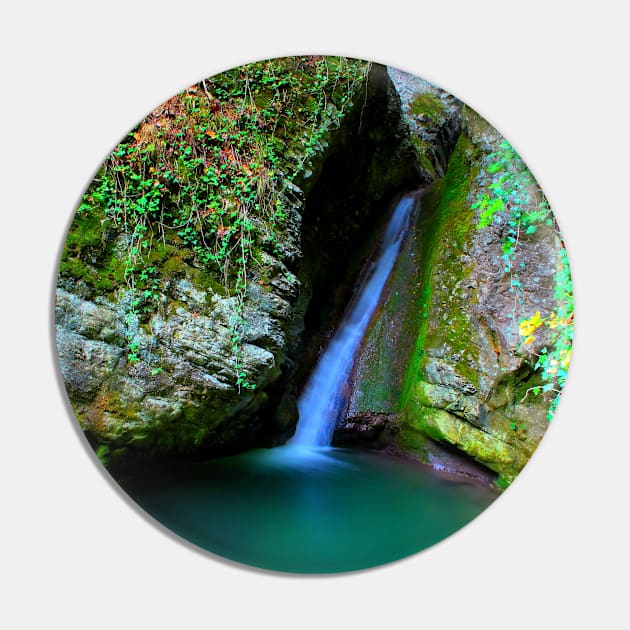 Scene from Sibillini Mountains with Cascata del Pellegrino waterfall, basin, rocks Pin by KristinaDrozd