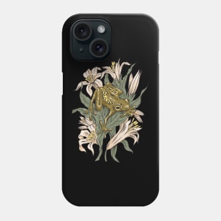 Cottagecore Aesthetic Frog On Flowers Phone Case