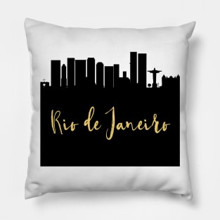 RIO DE JANEIRO DESIGNER SILHOUETTE SKYLINE ART Pillow