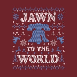 Funny Philadelphia Ugly Chirstmas Jawn to the World Philly Fan Favorites T-Shirt
