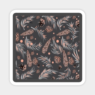 #Christmas #Pattern #Pine #Snow Magnet