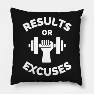 No Excuses Just Results Running Cross Country Fitness Gym Sport Motivation Inspirational Quote Pillow