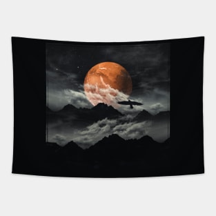 Mars above Mountains Tapestry