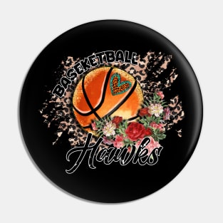 Aesthetic Pattern Hawks Basketball Gifts Vintage Styles Pin