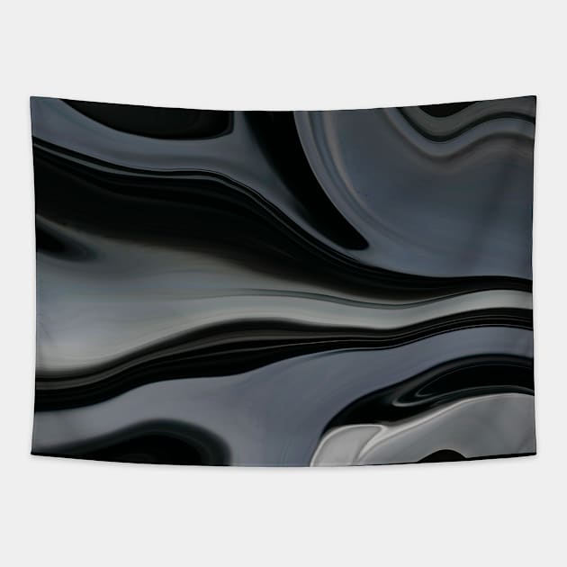 Oily Black Marble Landscape Tapestry by maak and illy