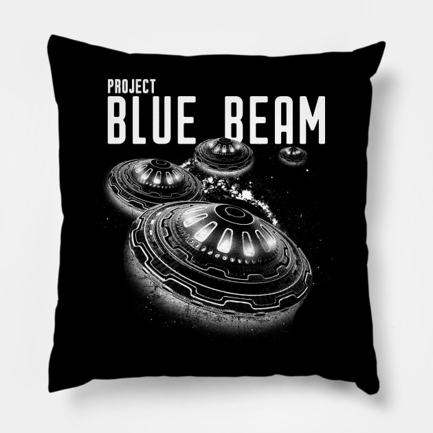 Project Blue Beam Alien Invasion Psyop Pillow by UNDERGROUNDROOTS