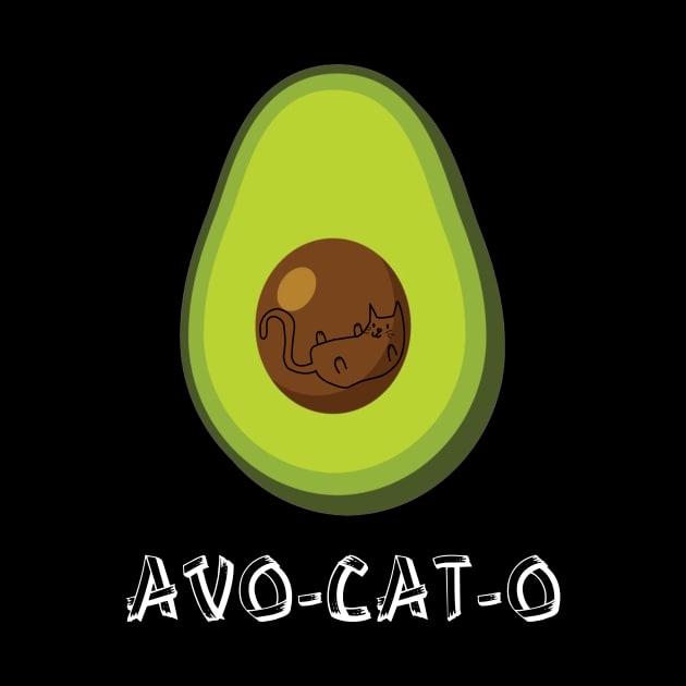 Avo-Cat-O Cute Funny Cat Avocado by Rochelle Lee Elliott