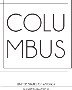 Columbus City Minimal Typography 2 Magnet