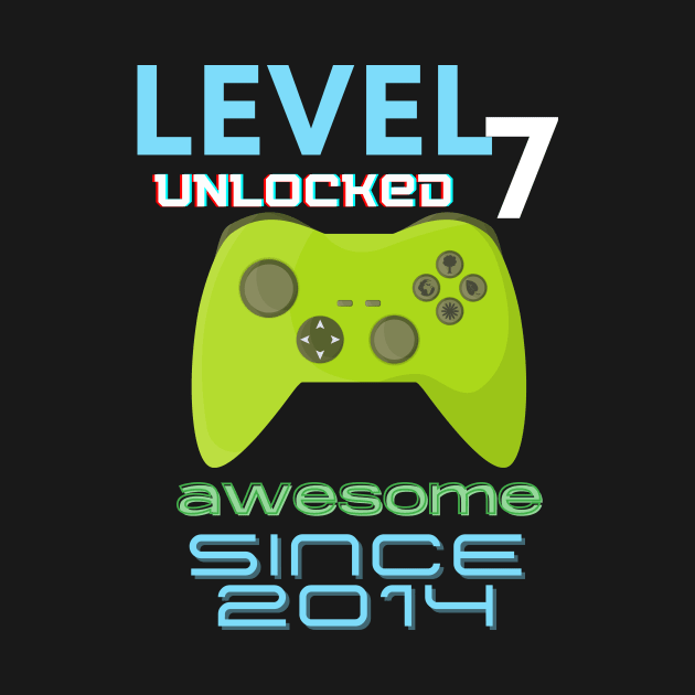 Level 7 Unlocked Awesome 2014 Video Gamer by Fabled Rags 