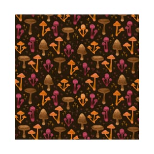 Autumn forest fungi pattern T-Shirt