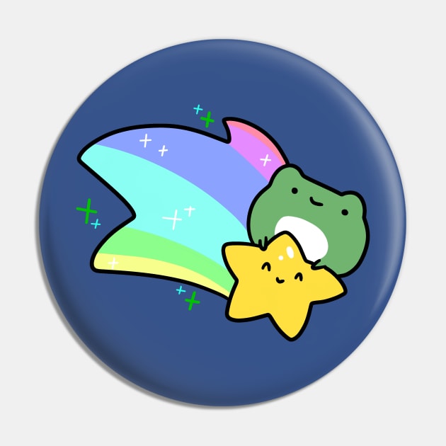 Rainbow Shooting Star Frog Pin by saradaboru