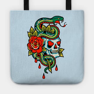 Snake's Skull Flowers Tote