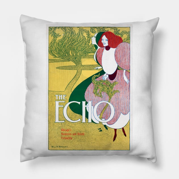 The Echo, 1895 Pillow by WAITE-SMITH VINTAGE ART