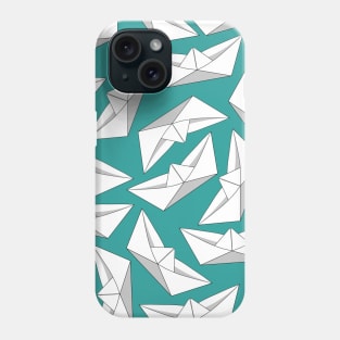 Origami Boat Turquoise Phone Case