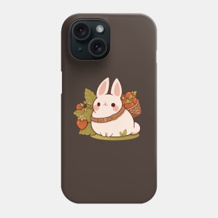 Strawberry picking bunny Phone Case