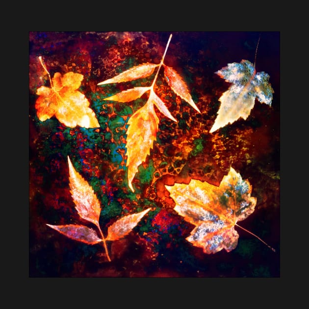 Botanical autumn leaves on the rust background by redwitchart