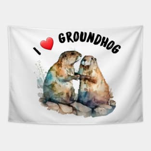 I love groundhog Tapestry