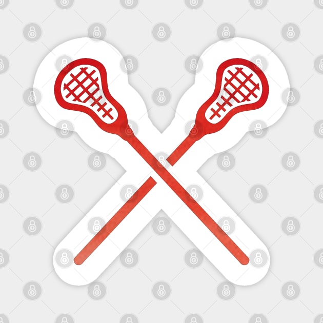 Lacrosse Stick Red Magnet by hcohen2000