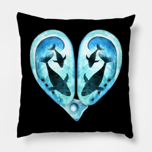 Whale Lover's Heart Pillow