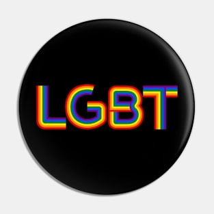 LGBT Rainbow Lettering. Symbol of gays and lesbians typography l Pin