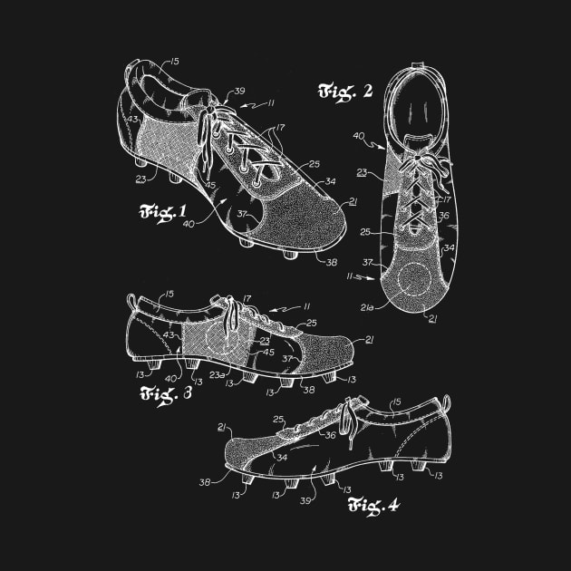 Soccer Training Shoe Vintage Patent Drawing by TheYoungDesigns