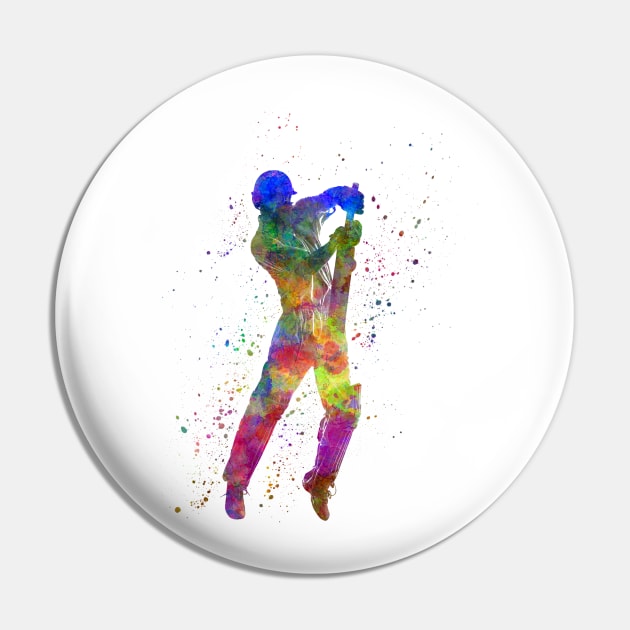 Cricket player batsman silhouette in watercolor Pin by PaulrommerArt