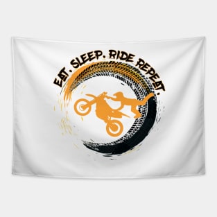 Eat Sleep Ride Repeat Dirt Bike Motocross Tapestry