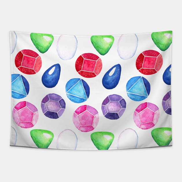 watercolors gemstones universe Tapestry by lezettern