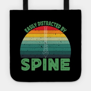 Easily Distracted by Spine Funny Chiropractic Therapist Tote