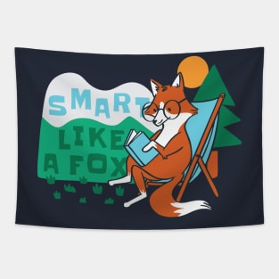 Cute Fox Cartoon // Smart Like a Fox Tapestry