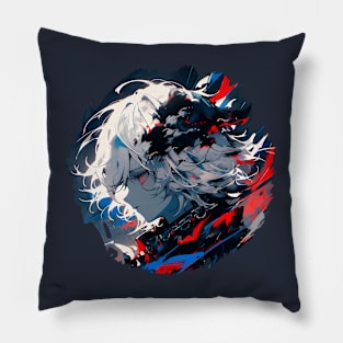 Black and blue Celestial being Pillow