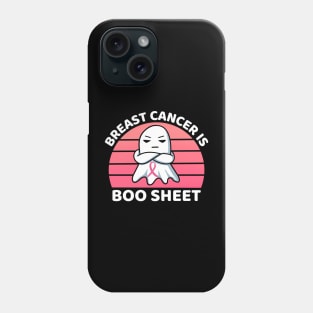 Vintage Sunset Breast Cancer Is Boo Sheet Funny Cute Angry Halloween Ghost Halloween Party Phone Case