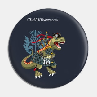 Clanosaurus CLARKsaurus Rex Clark Family Tartan Clarke Plaid Pin