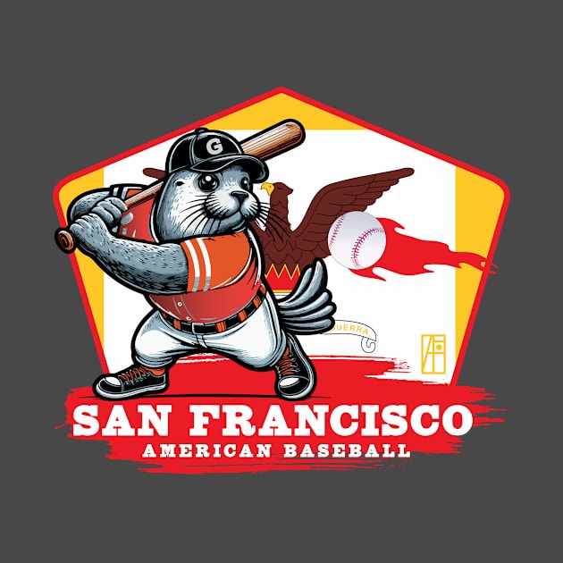 USA - American BASEBALL - San Francisco - Baseball mascot - San Francisco baseball by ArtProjectShop