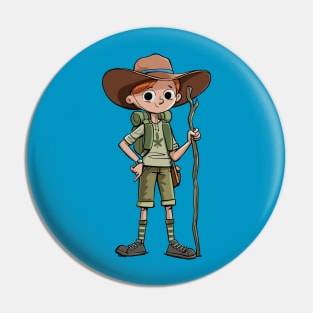 boy explorer ready for expedition and journey Pin