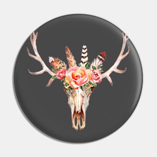 hunting deer skull Pin