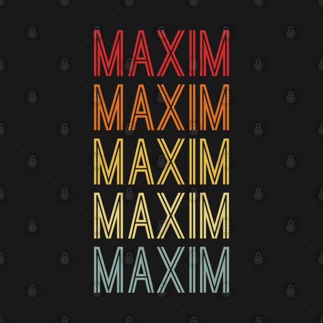 Maxim Name Vintage Retro Pattern by CoolDesignsDz