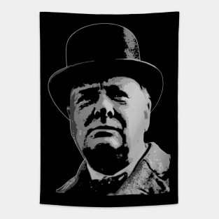 Winston Churchill Black and White Tapestry