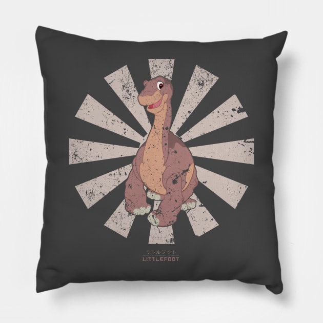 Littlefoot Retro Japanese Land Before Time Pillow by Nova5