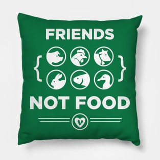 Friends NOT Food (pigs, chickens, cows, rabbits, fishes, ducks) Pillow