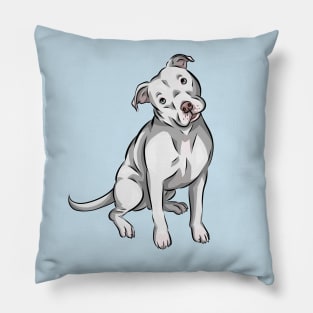 Cute American Pitbull Terrier | White Pillow