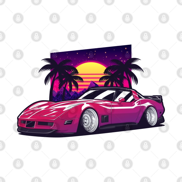 Purple Corvette C3 Retro Style by KaroCars