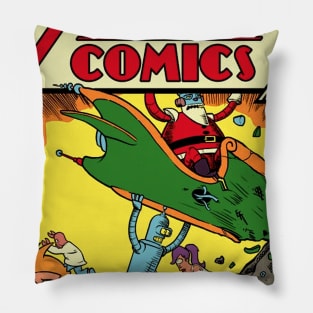 Future Christmas Comics Cover Vintege Fan Art Pillow