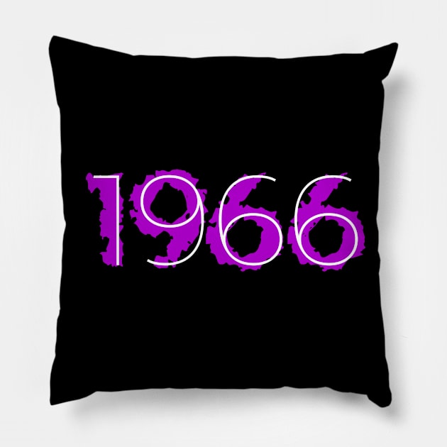 1966 Year Distressed Liquid Purple Pillow by Liquids