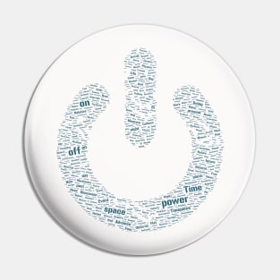 Power Button Silhouette Shape Text Word Cloud Pin