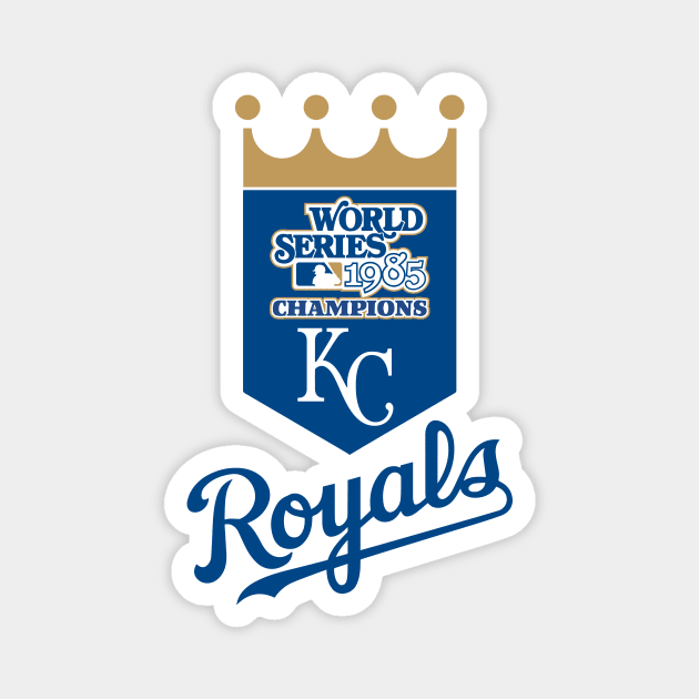 Kansas City Royals 1985 World Series Champs - Blue Font Magnet by dvstinjames