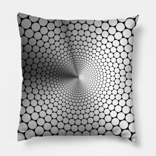 Optical Illusion Angle Gradient Silver on Black NOIR Pillow